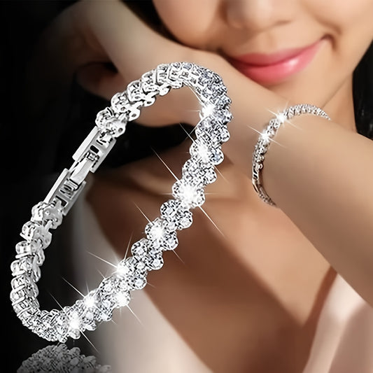 Rhinestone Embellishments Stainless Steel Bracelet