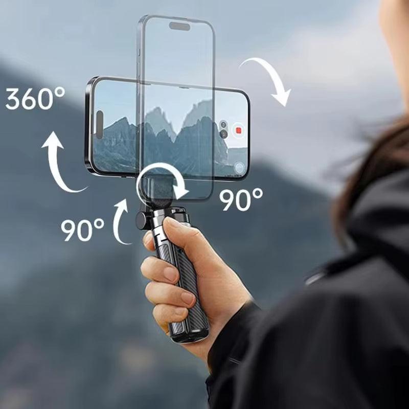 Snap, Stream, Go – 4-in-1 Magnetic Selfie Stick with Bluetooth & 360° Rotation