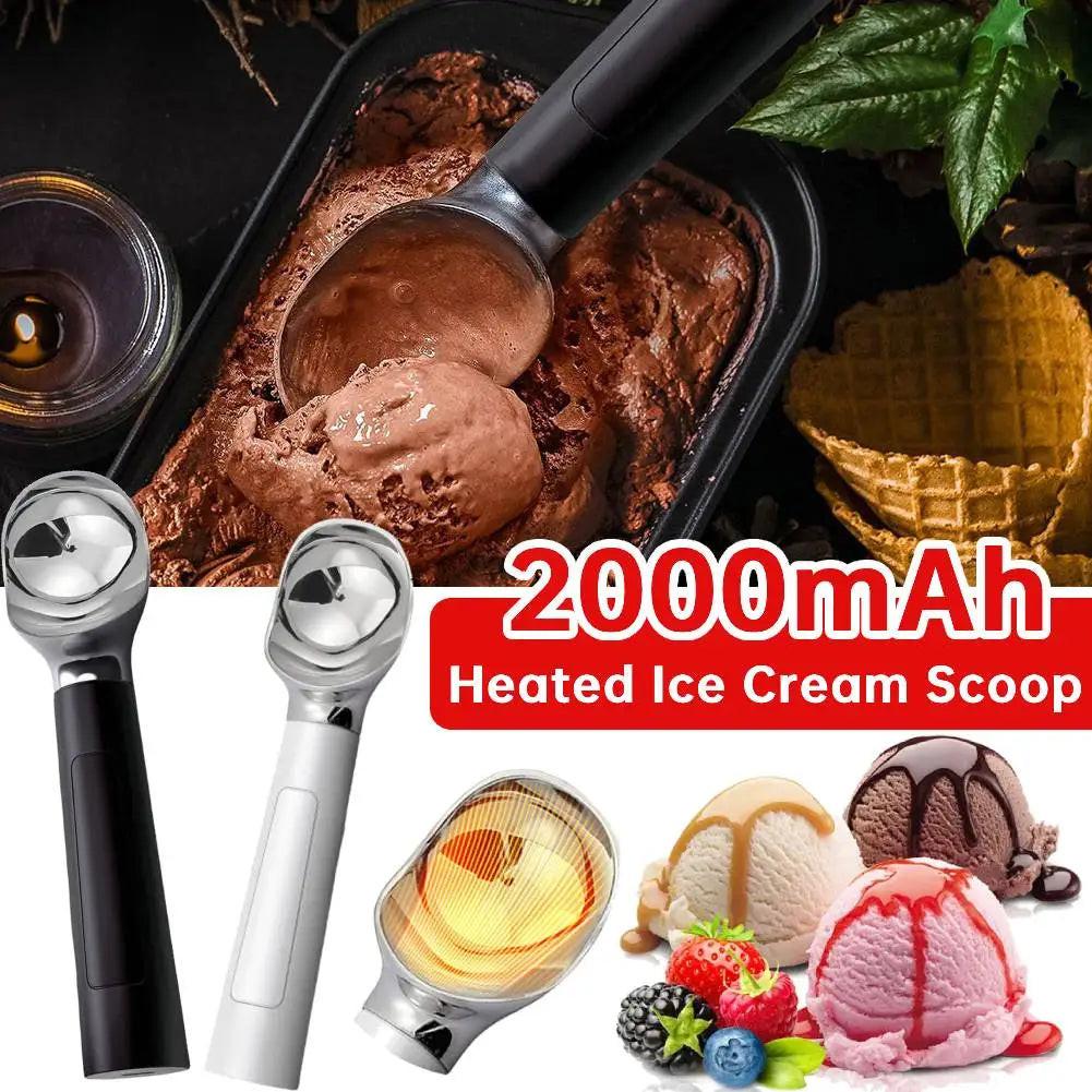 Rechargeable Electric Heated Ice Cream Scoop with LED Display – Effortless Serving Made Simple