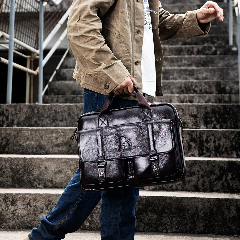 Men's Genuine Leather Business Briefcase