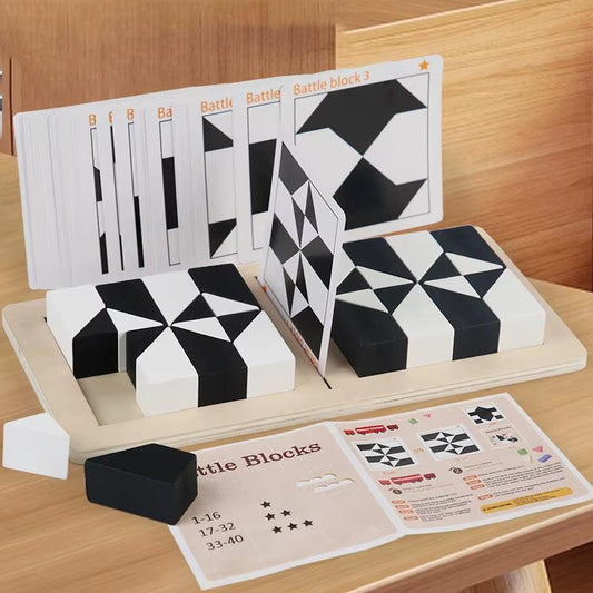 Race to Solve – 2‑Player Wooden Tangram Puzzle Game with 40 Challenge Cards
