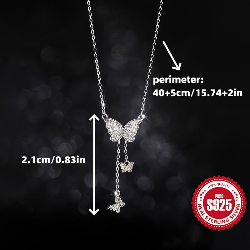 A Dazzling Tassel Butterfly Necklace