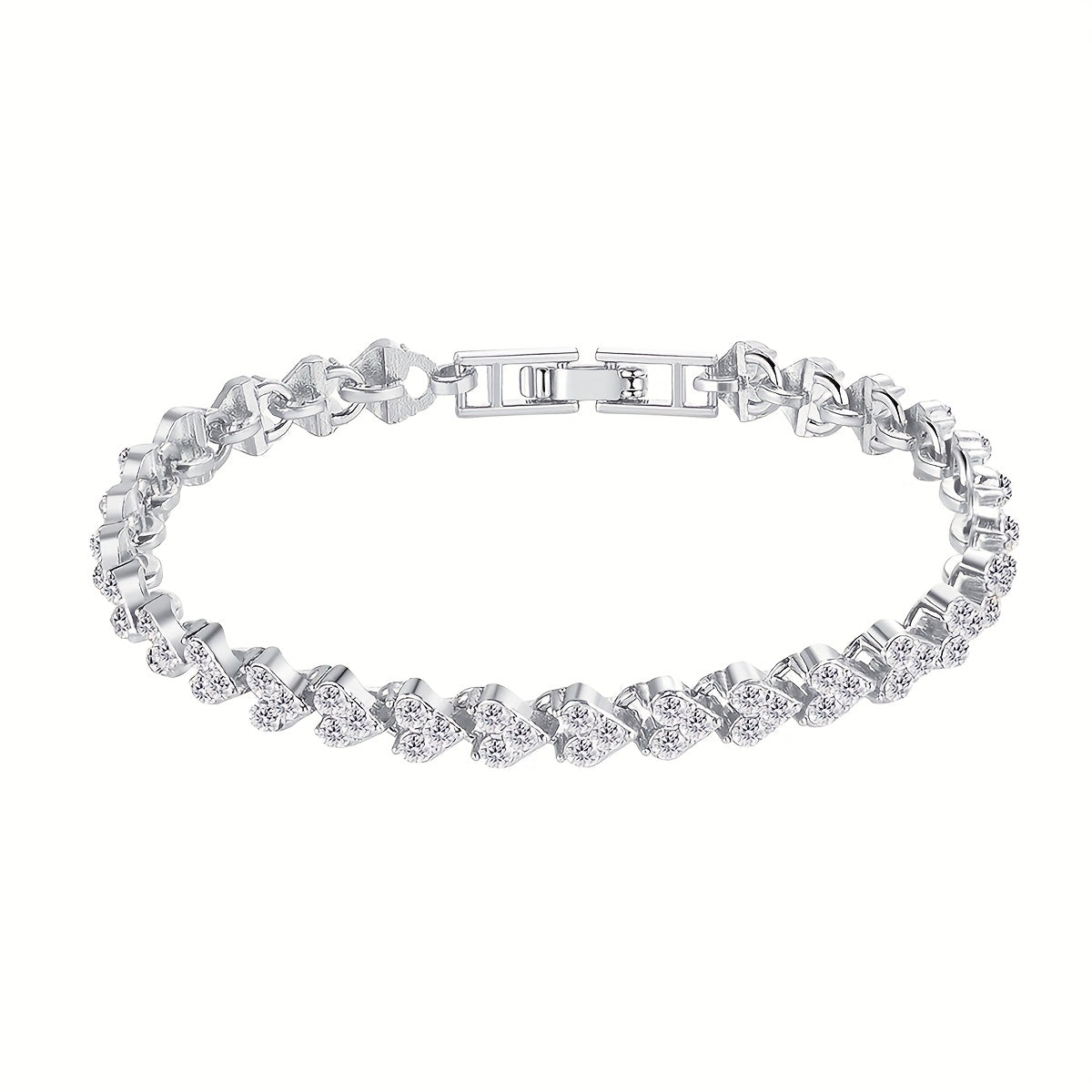 Rhinestone Embellishments Stainless Steel Bracelet