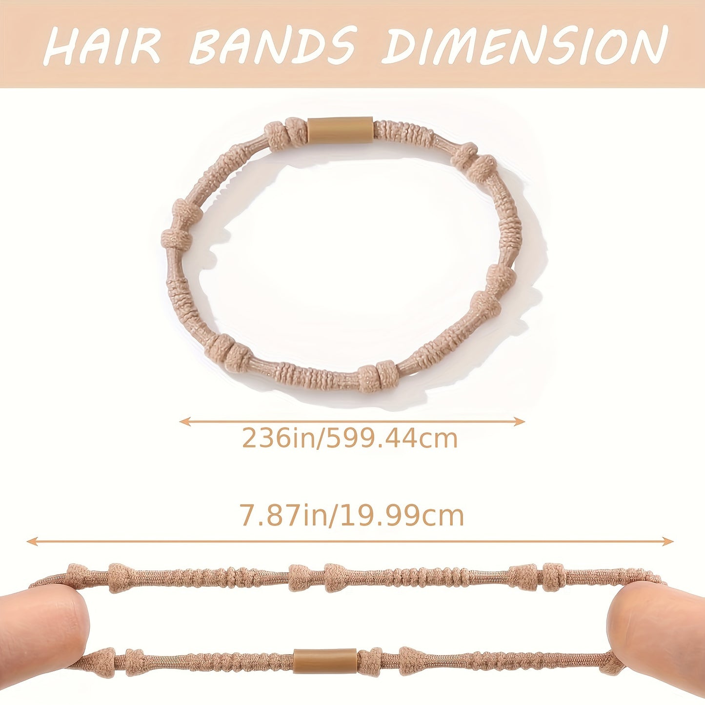 Cherrytree Boho Chic 20-Piece Hair Ties – No-Damage Ponytail Holders for Thick & Thin Hair, Stylish Brown Bracelet Design in 4 Unique Styles