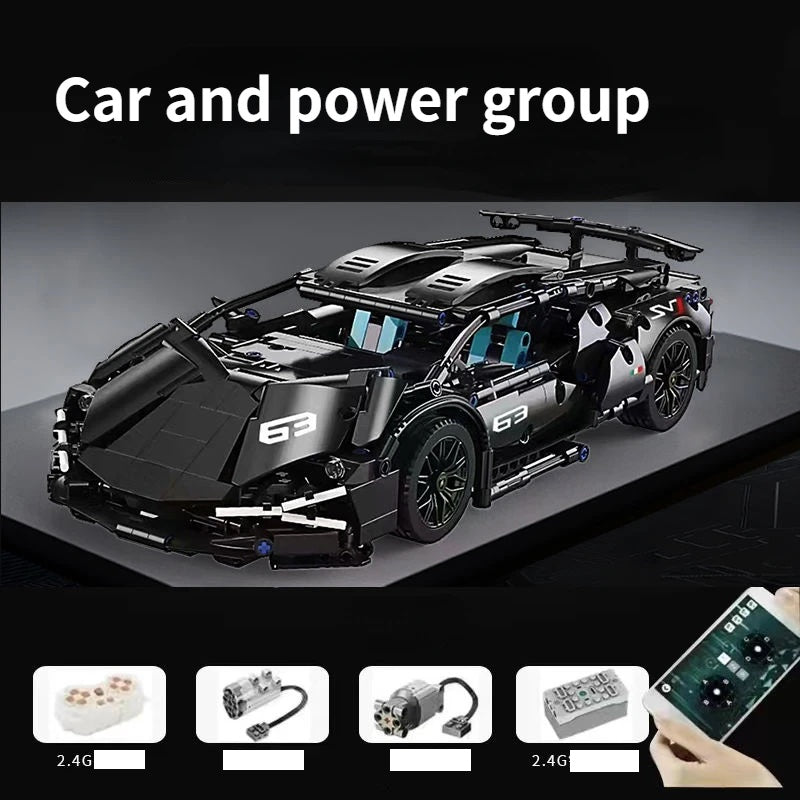 1280 PCS Technology 1:14 Supercar building blocks Assemble brick car toy gifts for boys gifts for Christmas gifts