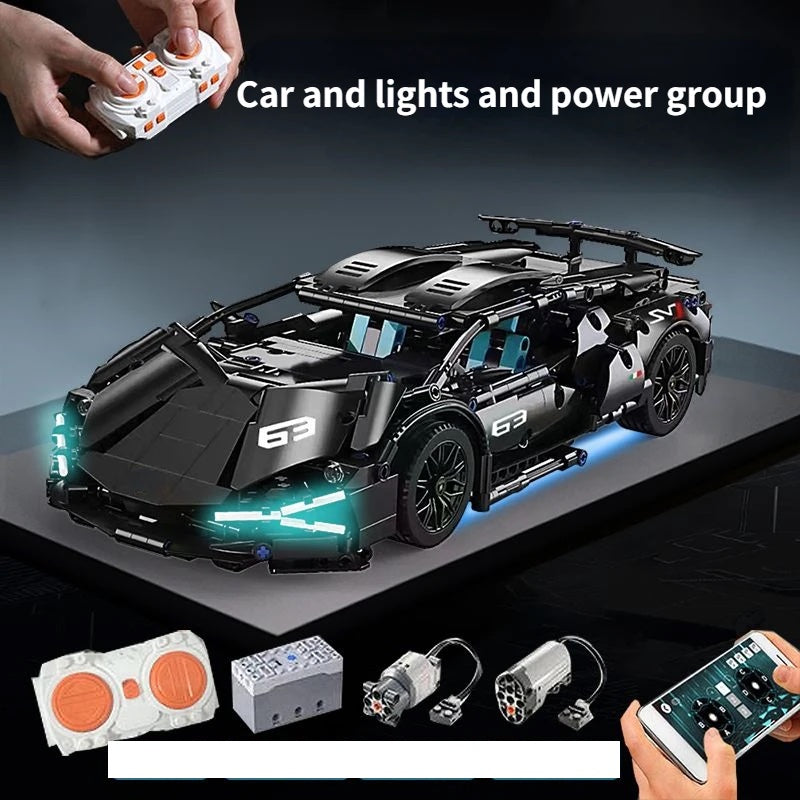 1280 PCS Technology 1:14 Supercar building blocks Assemble brick car toy gifts for boys gifts for Christmas gifts