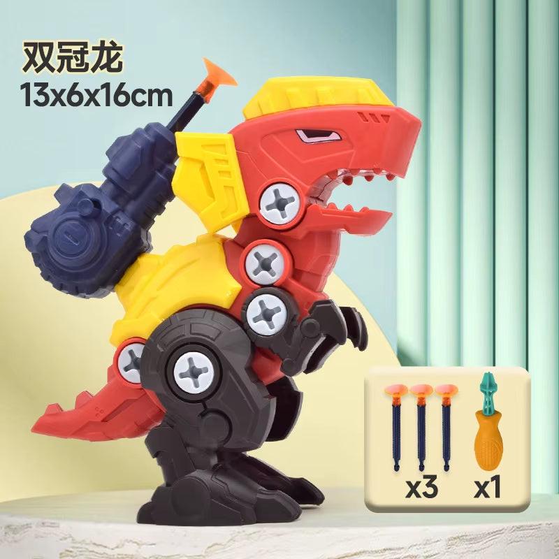 Build, Play & Battle – 3D DIY Dinosaur Puzzle Toy with Screwdriver & Soft Bullet Launcher