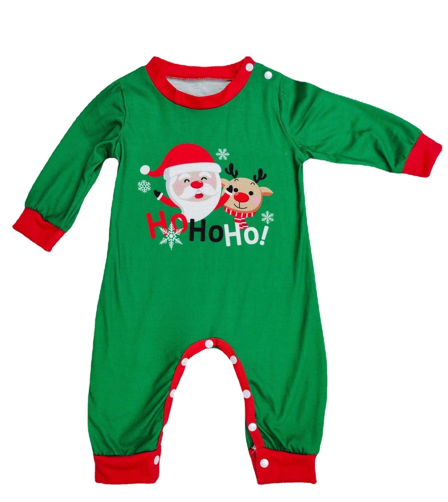 Santa‑Themed Matching Family Pajamas – Green Holiday Sets for Adults, Kids, Babies & Pets