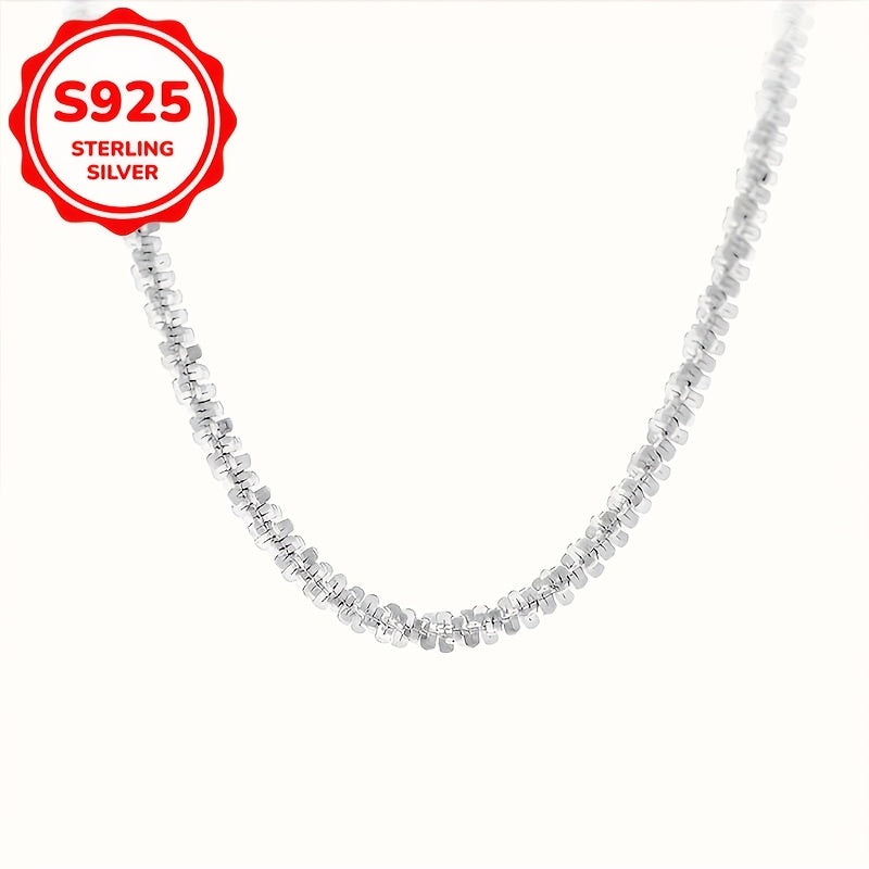 Sterling Silvery Glitter Necklace Clavicle Chain