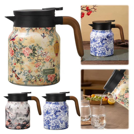 Steep in Style – Vintage Floral Tea Thermos with Built‑In Infuser
