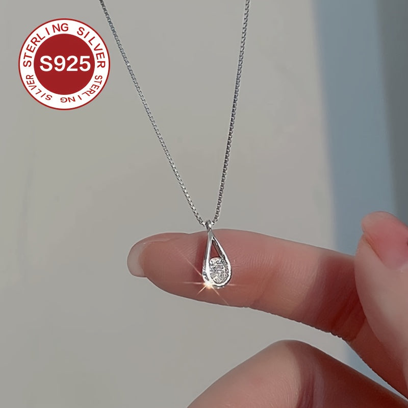 Low Allergy Water Drop Pendant Silver Necklace