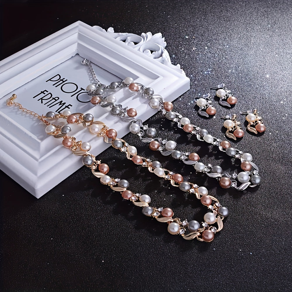 Fashionable And Creative Colorful Pearl Necklace Set