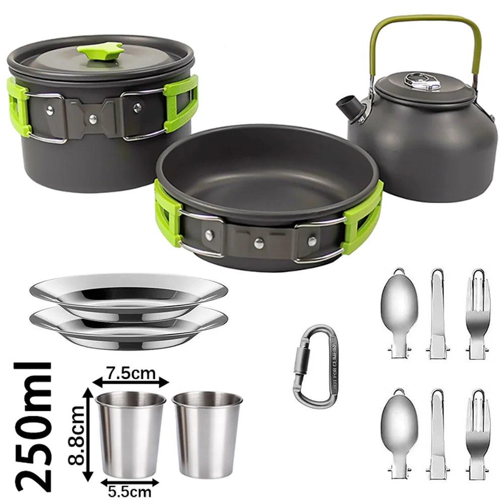 Ultralight Camping Cookware Set – Non‑Stick Aluminum Pot, Pan & Kettle for Outdoor Cooking & Hiking