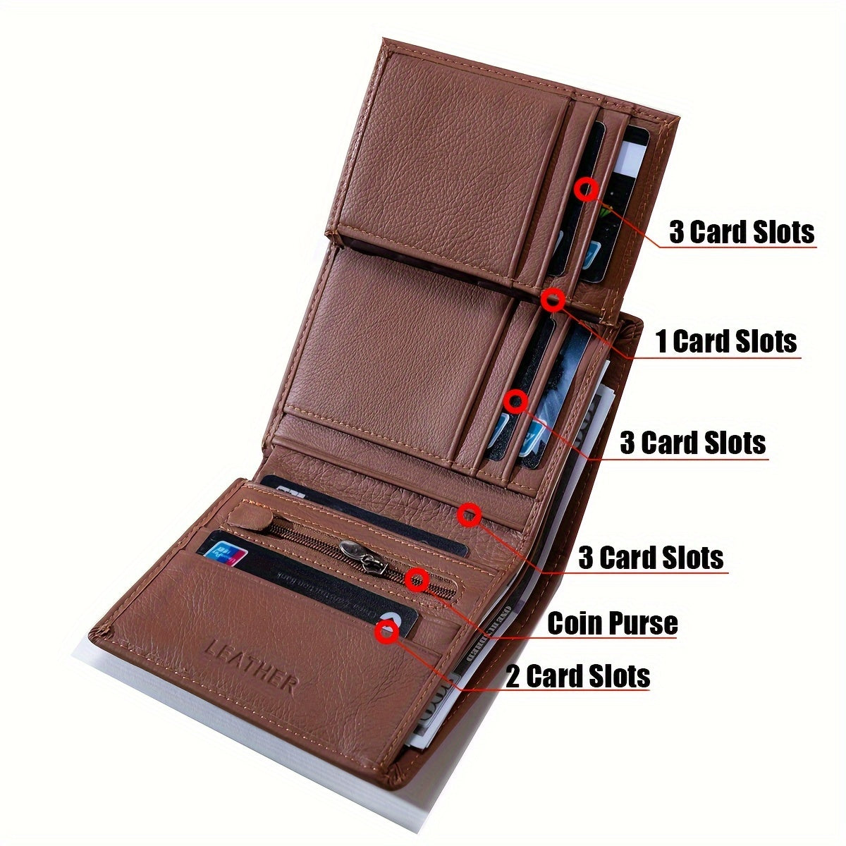 Men's Retro Thin Genuine Leather Wallet