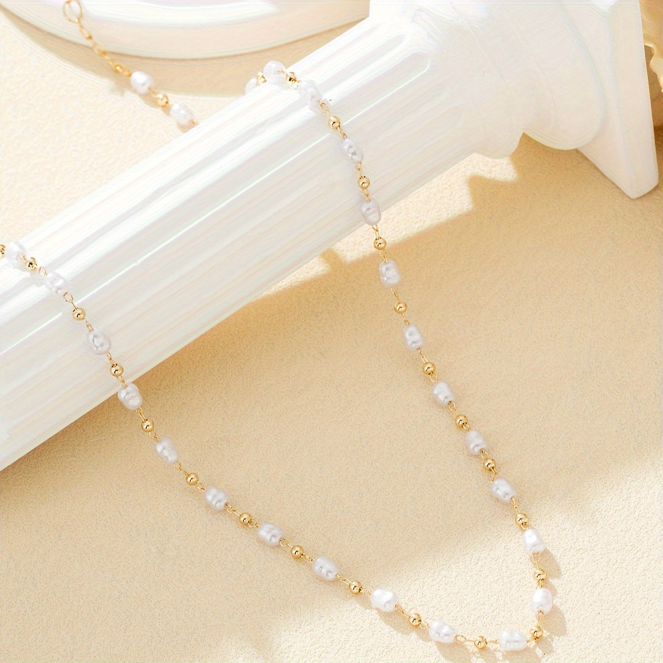 Elegant Simple Style Pearl Strand Necklace