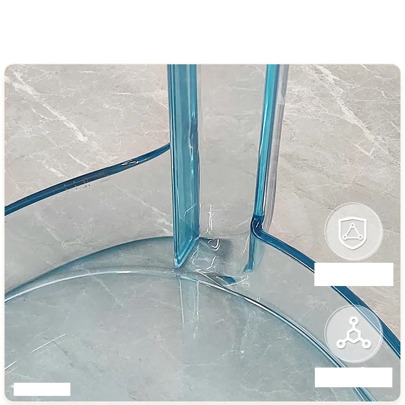 Luxury Plastic Transparent Stool, Household Thickened Folding Round Stool, Simple Living Room Bench, Dining Chair, Acrylic Chair