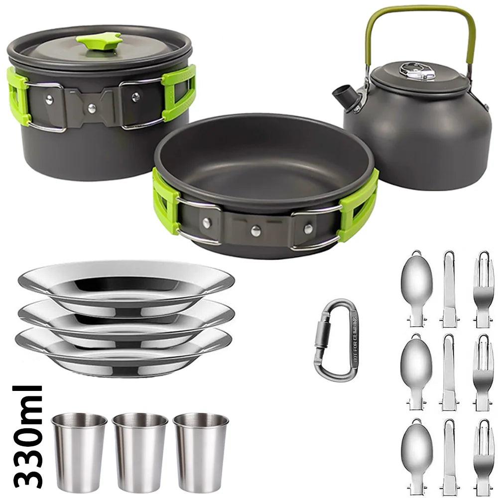 Ultralight Camping Cookware Set – Non‑Stick Aluminum Pot, Pan & Kettle for Outdoor Cooking & Hiking