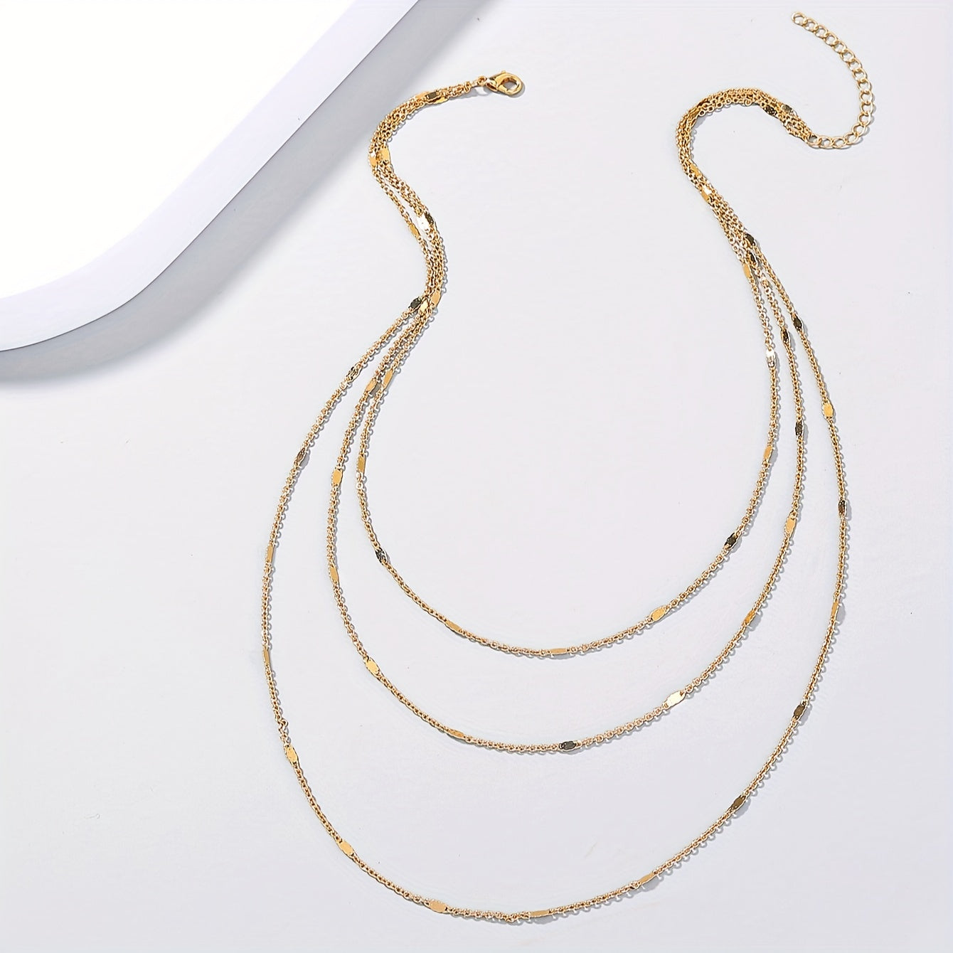 Simple Trendy Style Multilayer gold Necklace