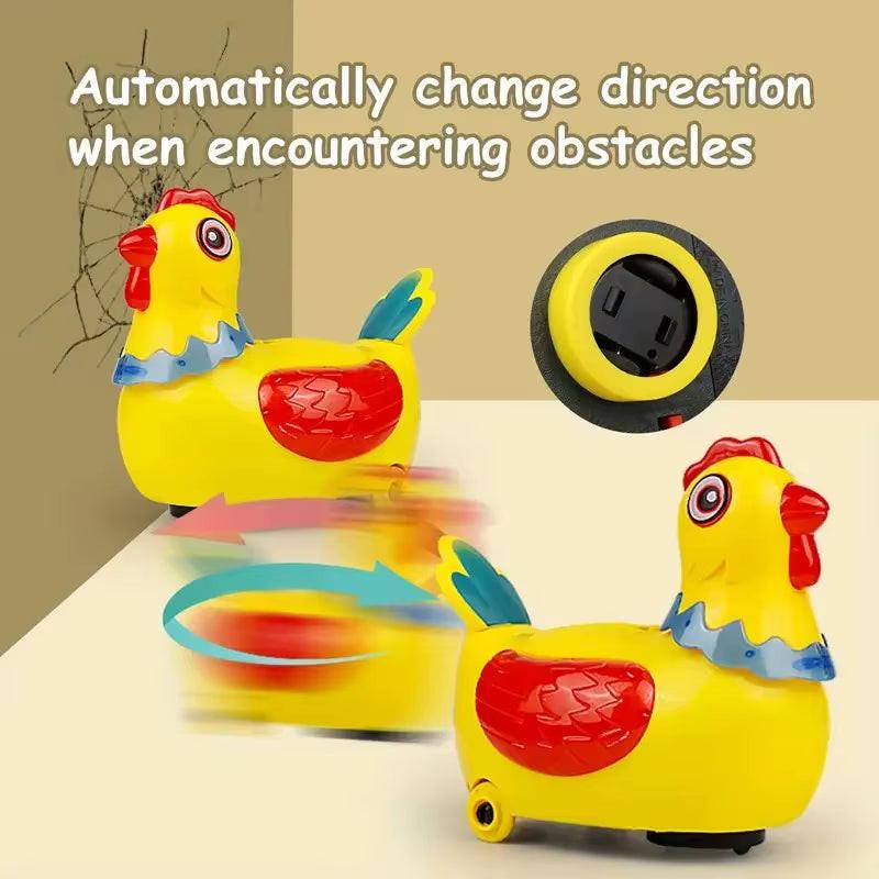 Walk, Cluck & Surprise – Electric Hen Laying Eggs Toy with Lights, Music & Obstacle Avoidance
