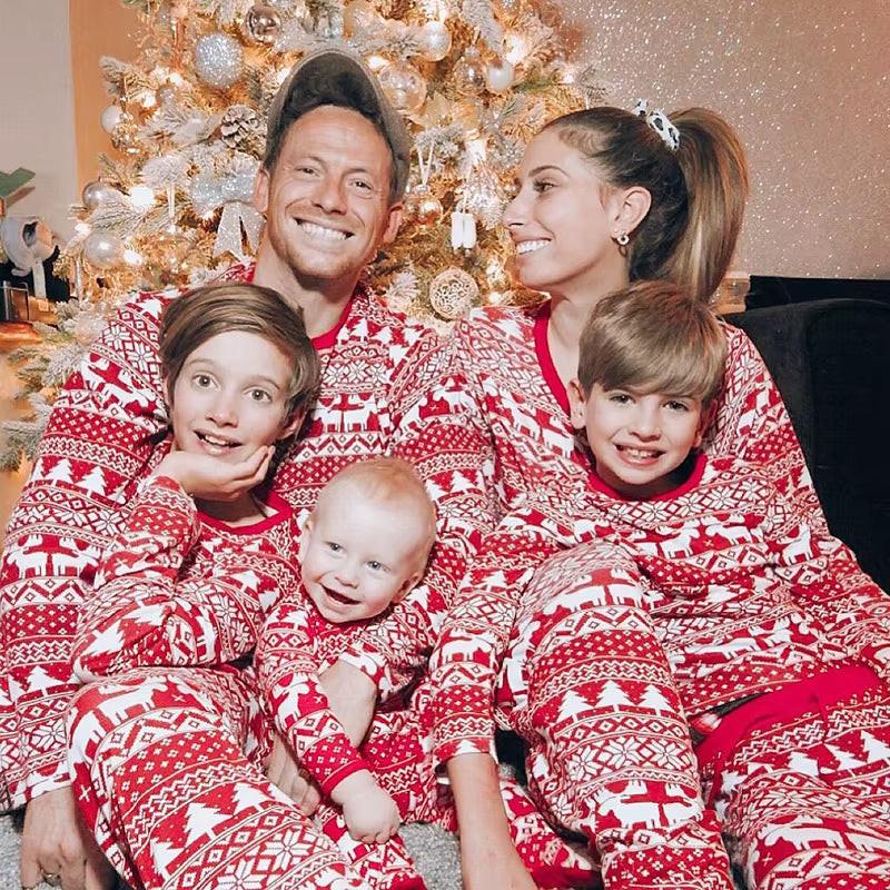 Matching Christmas Pajamas Set – Reindeer Print Family Sleepwear for Adults, Kids & Babies