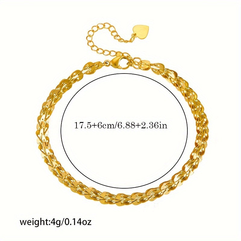 European and American Fashion Simple and Versatile Gold Plated Stainless Steel Phoenix Tail Chain Jewelry Bracelet