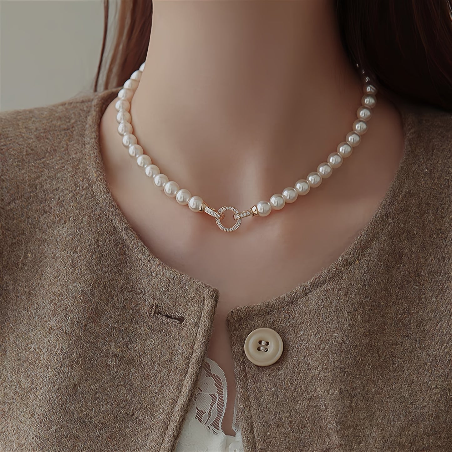 Elegant Freshwater Pearl Necklace with Clasp