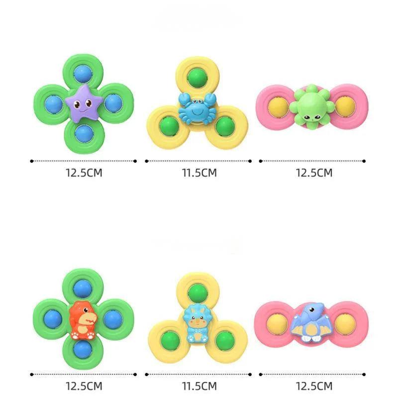 Spin, Stick & Play – 3PCS Suction Cup Spinner Bath Toys for Baby Sensory Fun