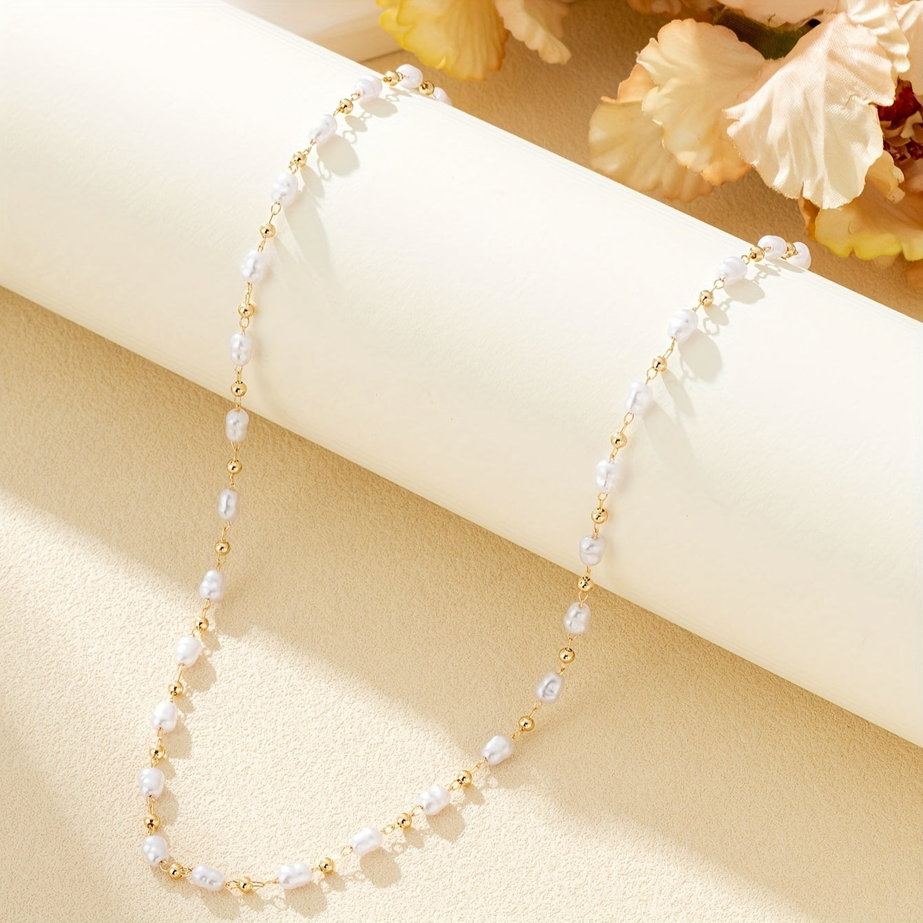 Elegant Simple Style Pearl Strand Necklace