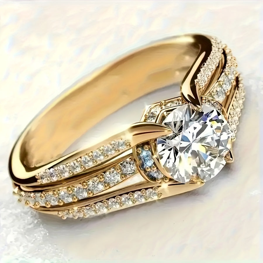 Elegant Cubic Zirconia Engagement Ring