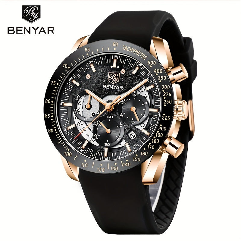 BENYAR Men's Stylish Sports Leather Watch