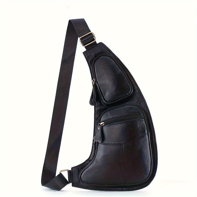 Vintage British Gentleman Style Men's Genuine Leather Saddle Bag