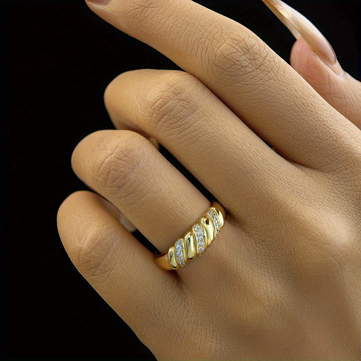 Vintage Elegant Twisted Rope Design Ring