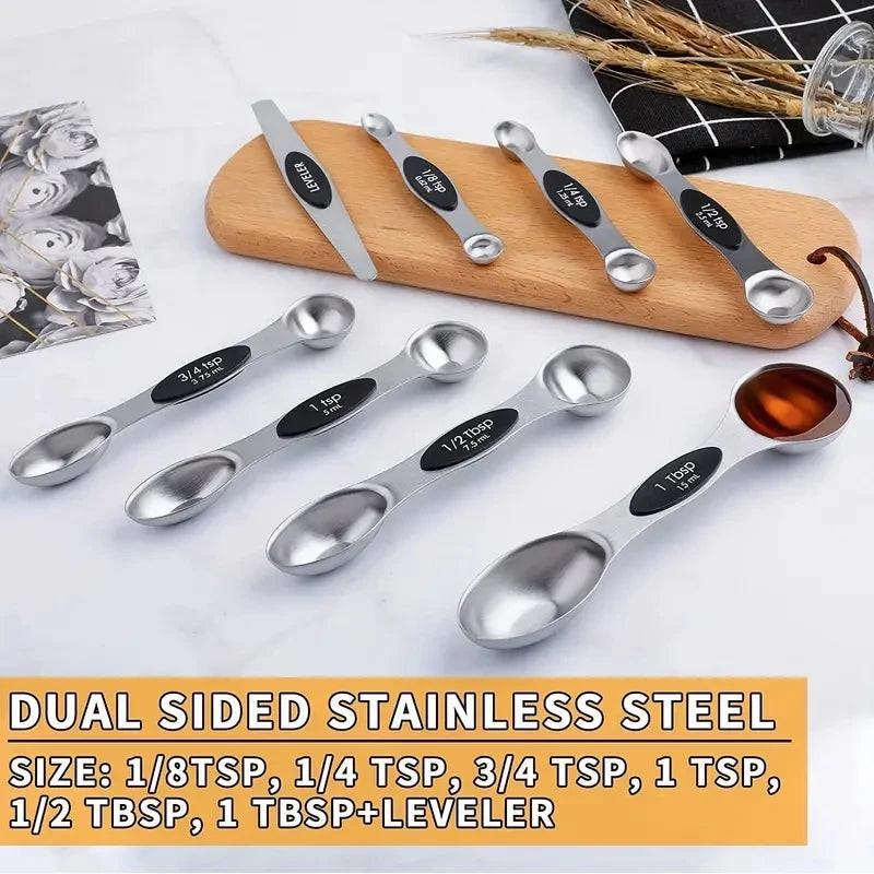 Innovative Stainless Steel Magnetic Measuring Spoons Set – Precision for Every Recipe