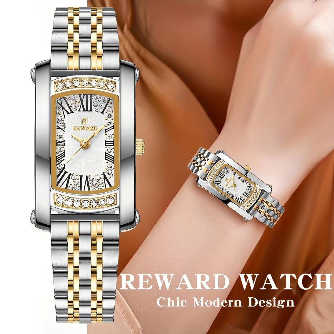 Retro Rectangle Golden Women Watches