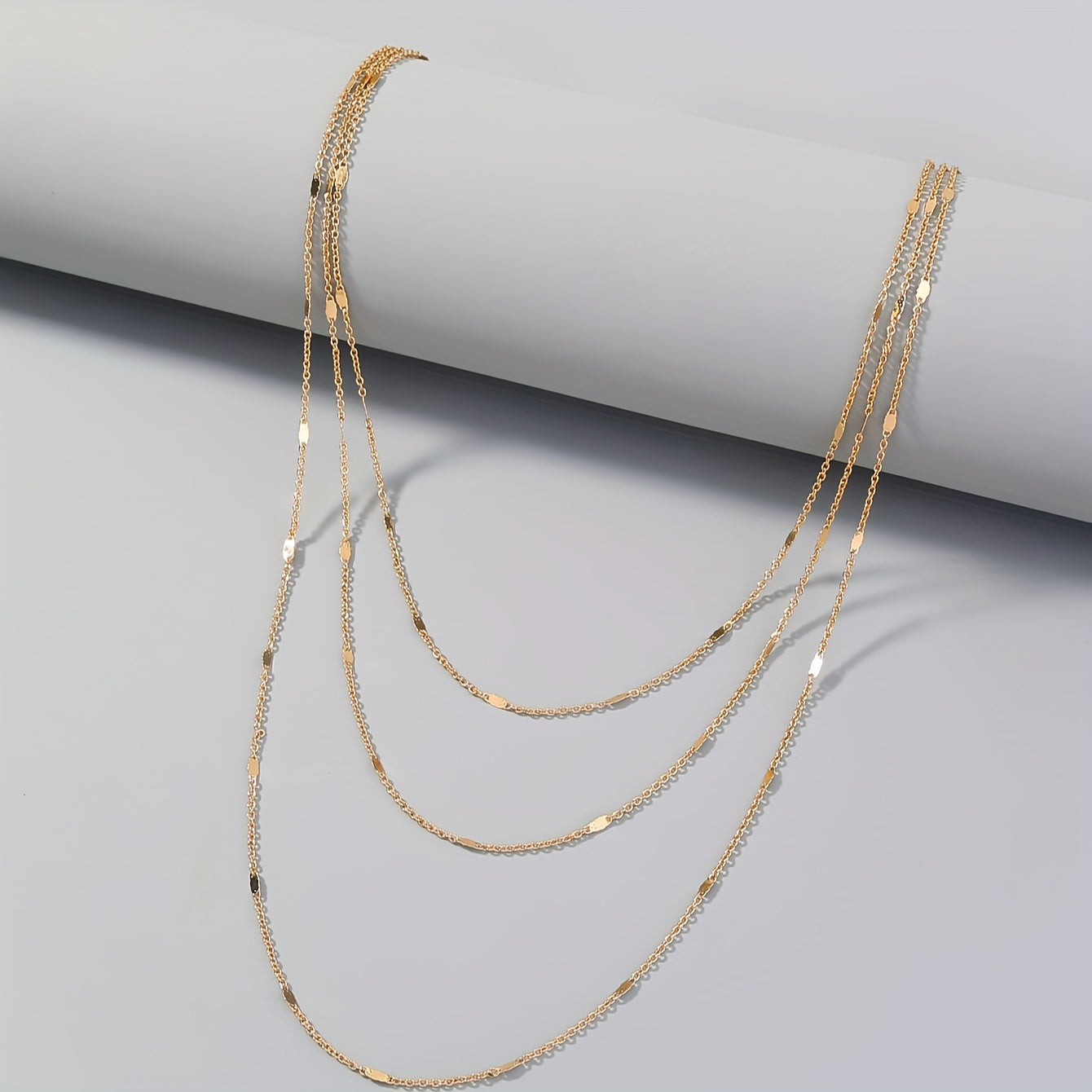 Simple Trendy Style Multilayer gold Necklace