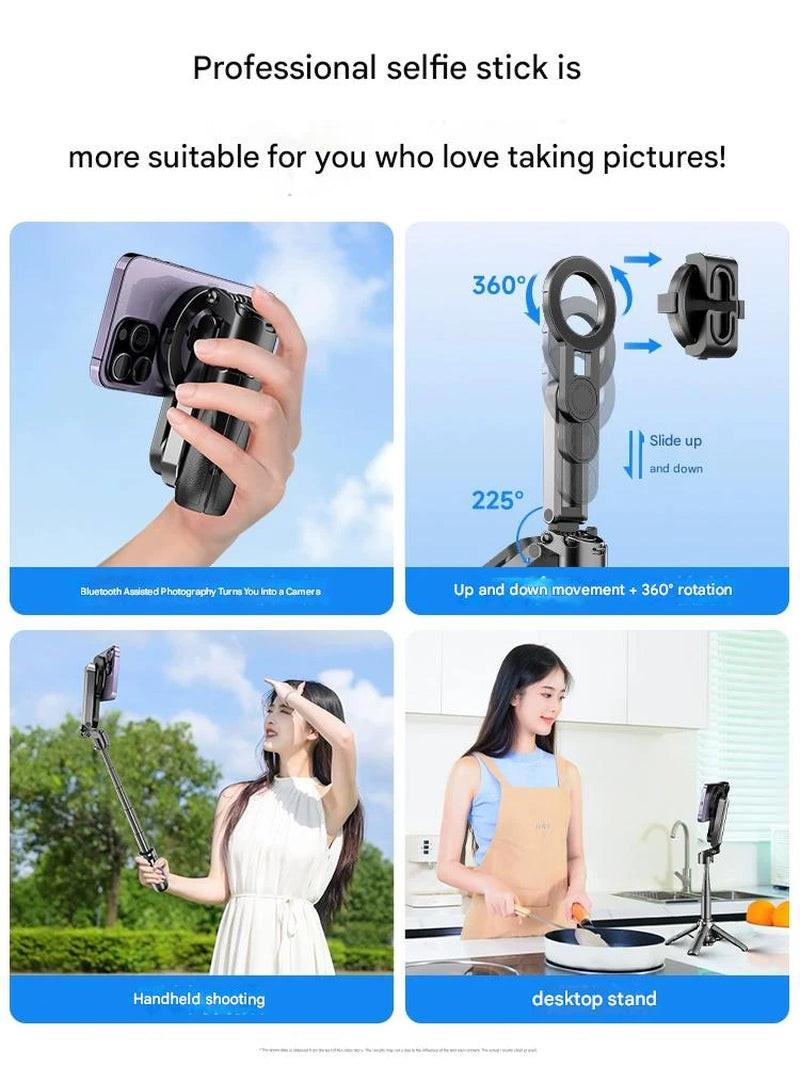 Premium 4‑in‑1 Selfie Stick with Wireless Remote, Magnetic Clip & 360° Rotation