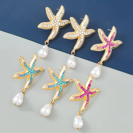 Trendy Summer Cool Ocean-Themed Starfish Earrings