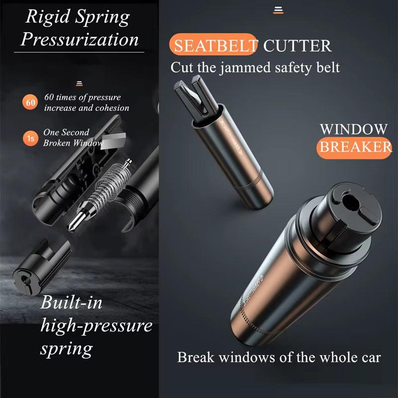 Break Free in Seconds – 2‑in‑1 Car Safety Hammer & Seatbelt Cutter