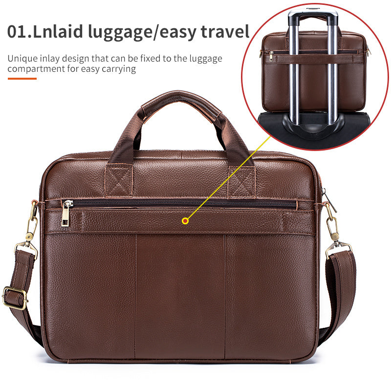 Men's Genuine Leather Business Briefcase