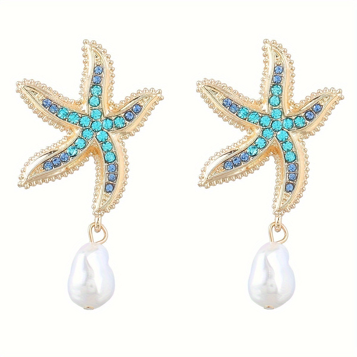 Trendy Summer Cool Ocean-Themed Starfish Earrings