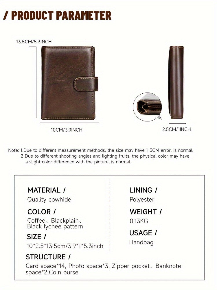 NIUCUNZH Men's Genuine Leather Wallet