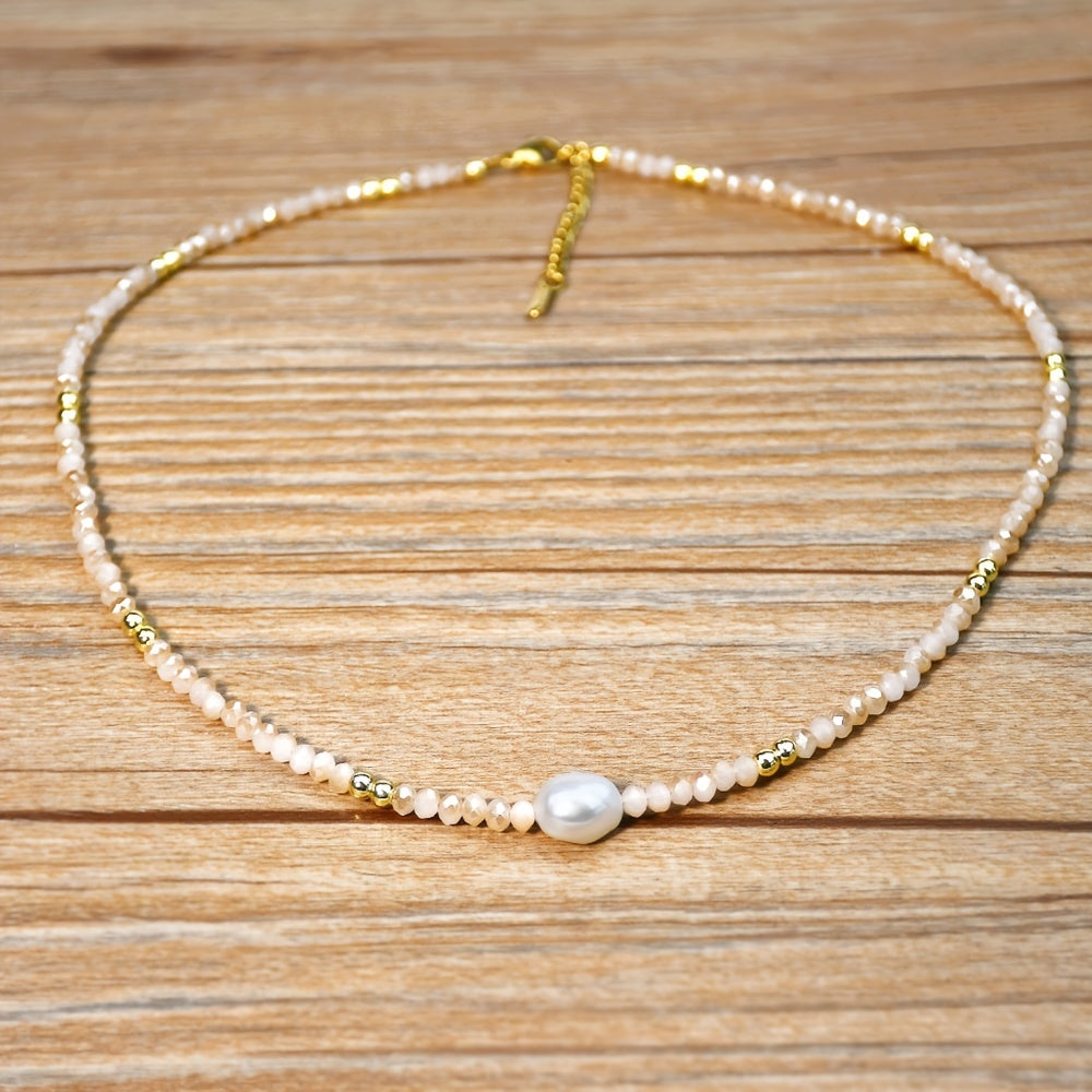 Natural Freshwater Pearl Beaded Necklace