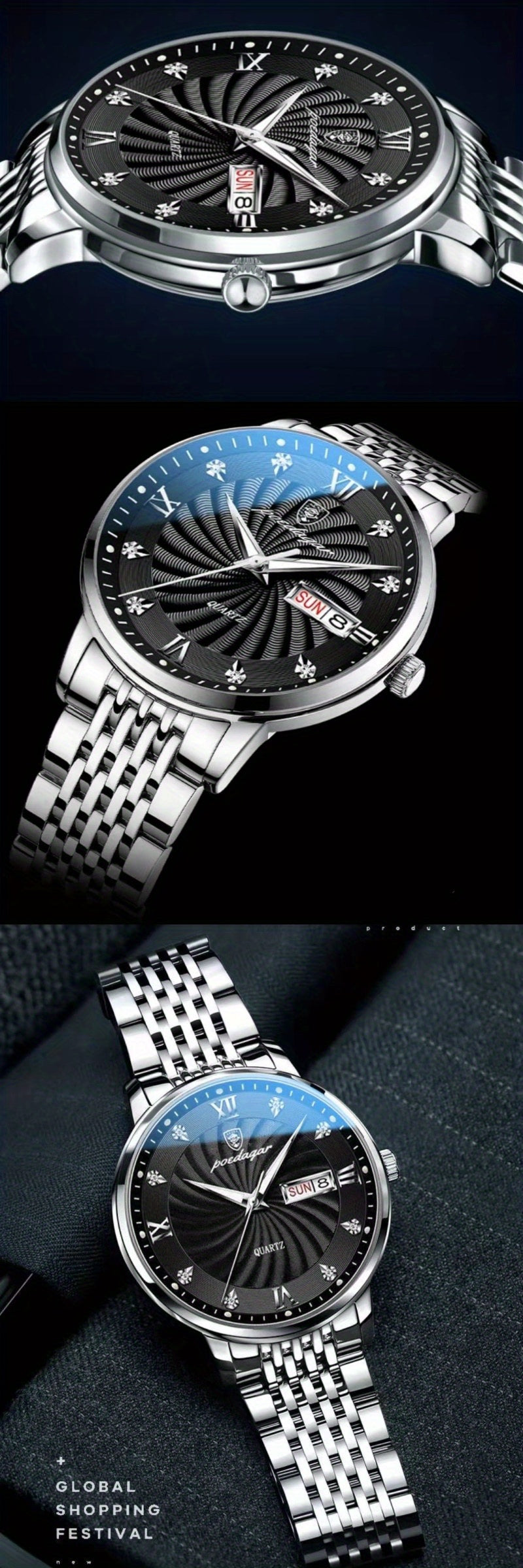 Men's Luxury Trend Fashion Calendar Youth Student Watch