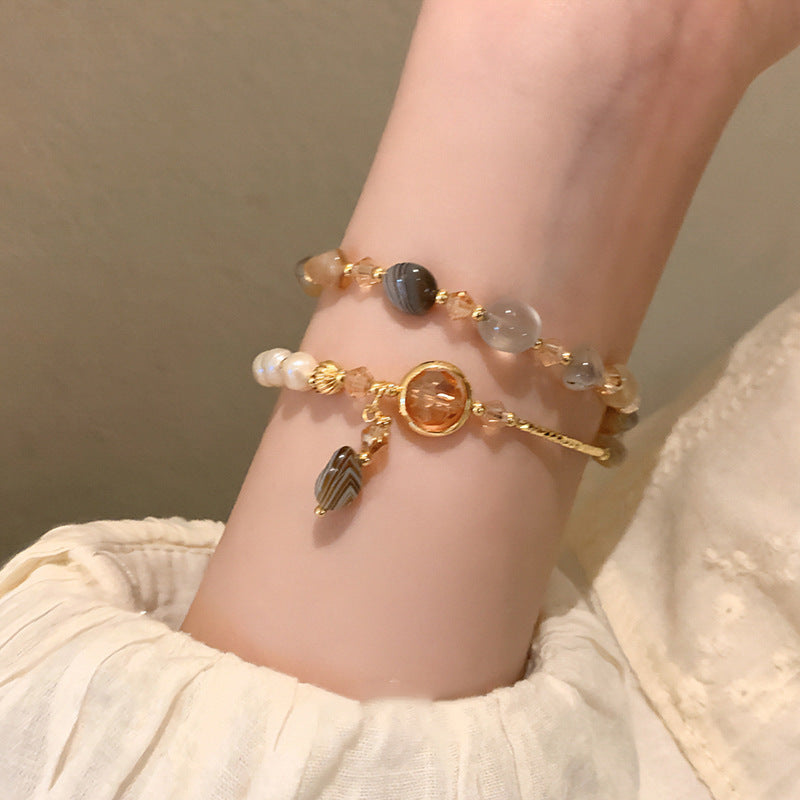 Elegant Boho-Chic Imitation Jade Bead Bracelet