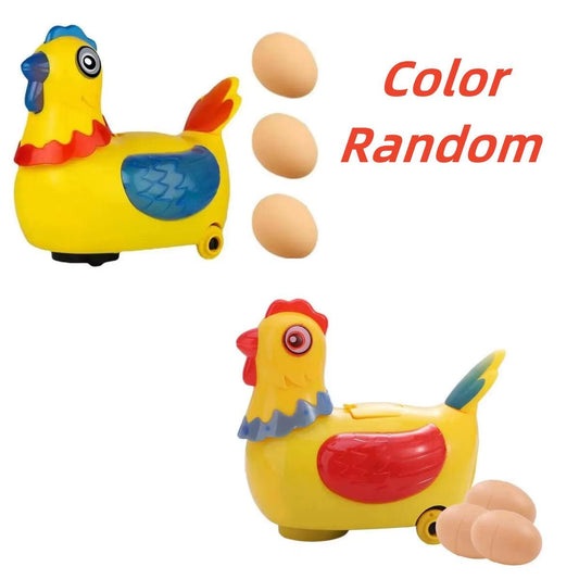 Walk, Cluck & Surprise – Electric Hen Laying Eggs Toy with Lights, Music & Obstacle Avoidance