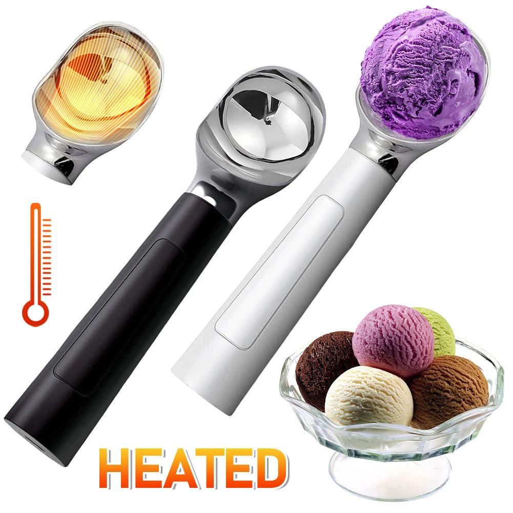 Rechargeable Electric Heated Ice Cream Scoop with LED Display – Effortless Serving Made Simple