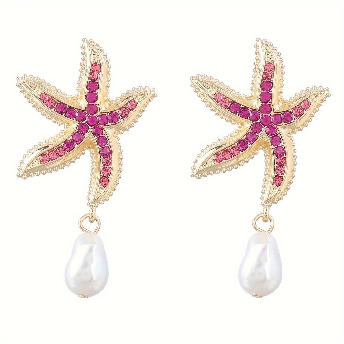 Trendy Summer Cool Ocean-Themed Starfish Earrings