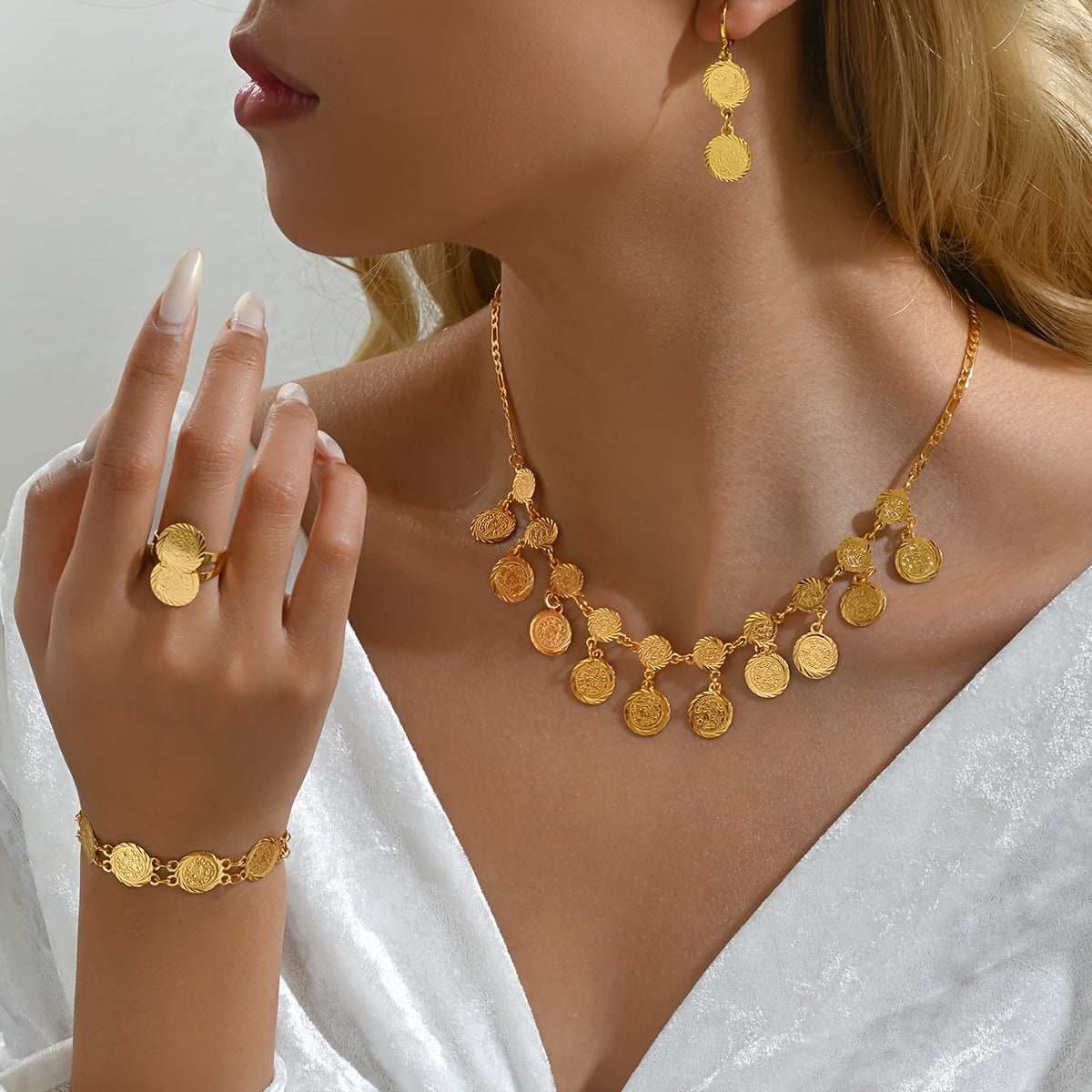 Elegant 5pcs Ramadan Jewelry Set for Women