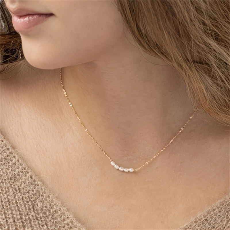 Elegant Freshwater Pearl Pendant gold Necklace