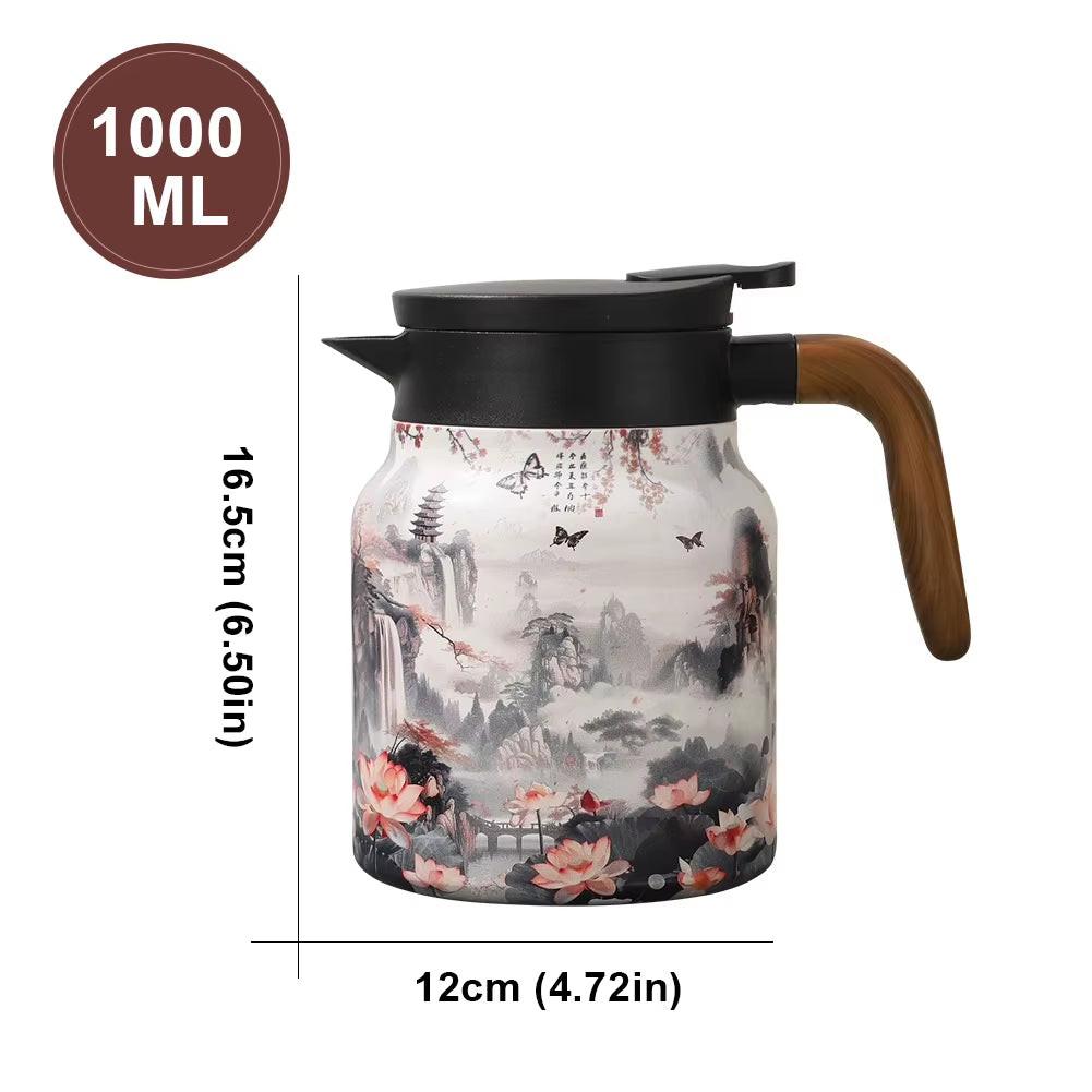 Steep in Style – Vintage Floral Tea Thermos with Built‑In Infuser